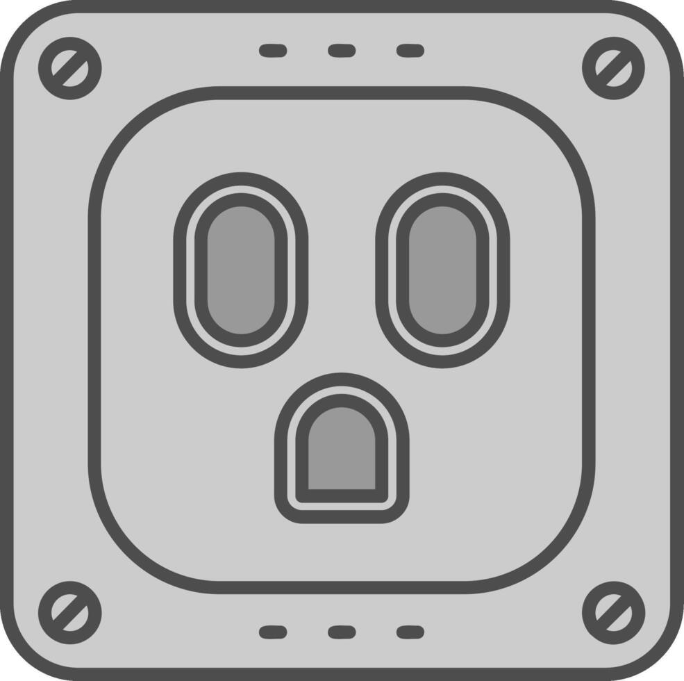 Socket Line Filled Greyscale Icon vector