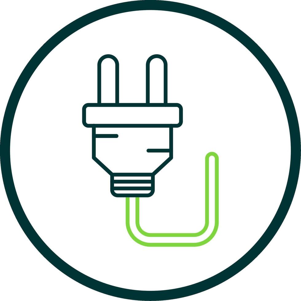 Plug Line Circle Icon vector