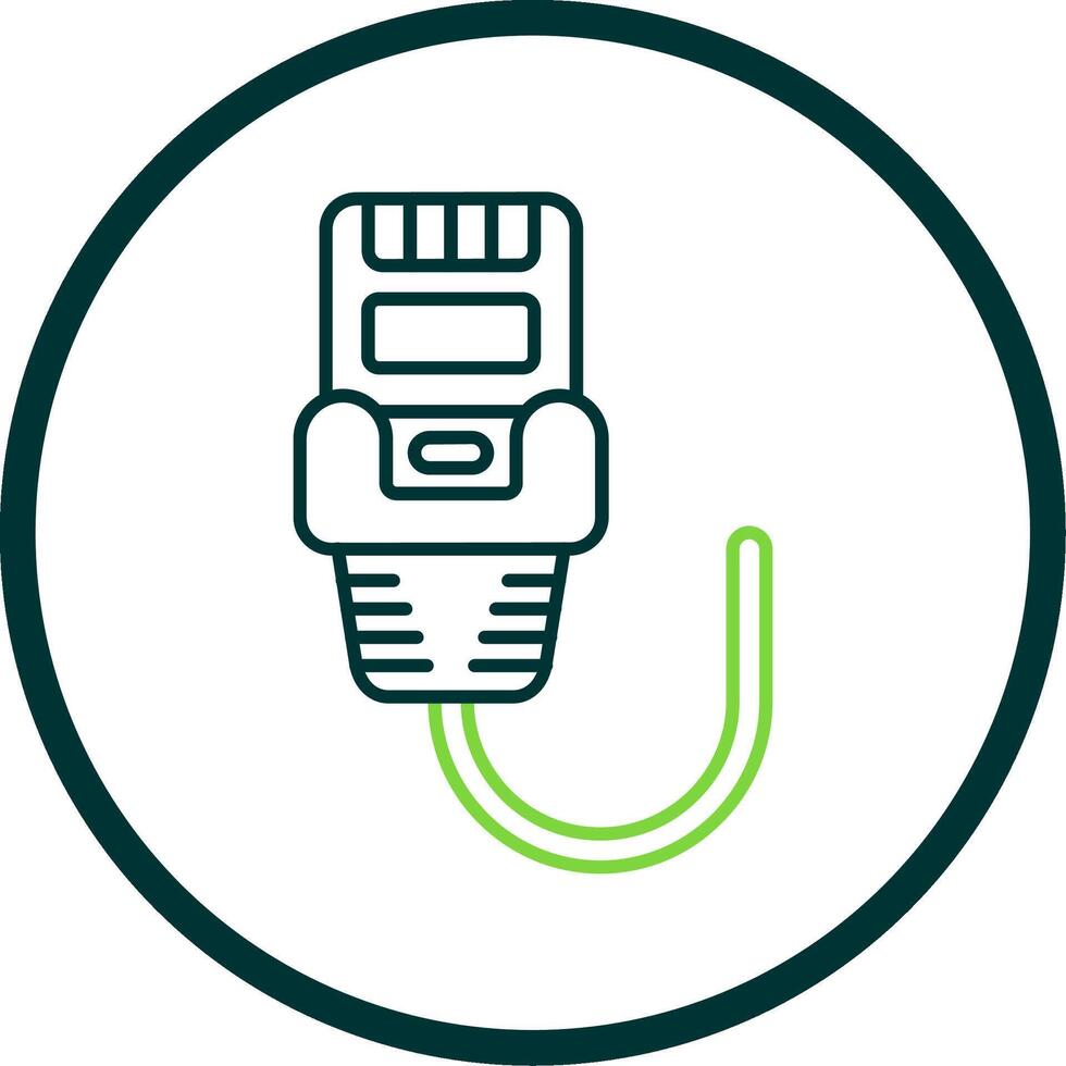 Ethernet Line Circle Icon vector