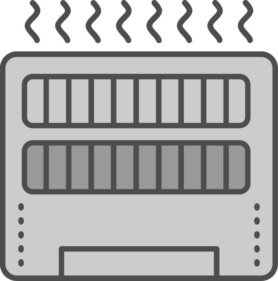 Heater Line Filled Greyscale Icon vector