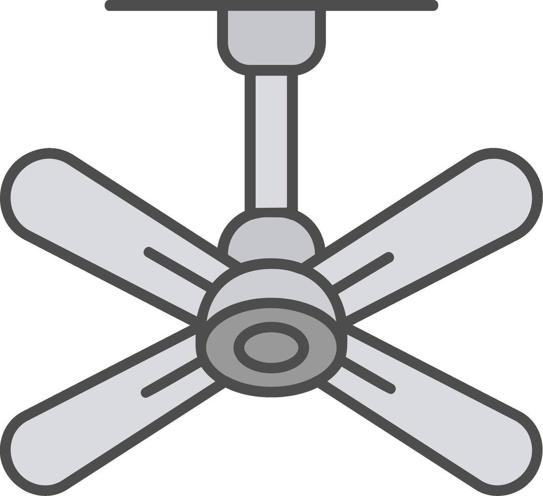 Fan Line Filled Greyscale Icon vector