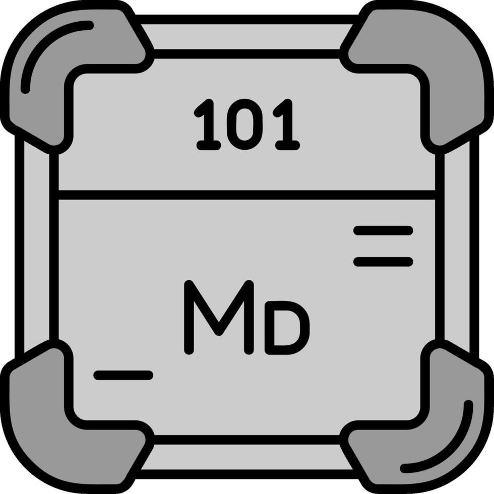 Mendelevium Line Filled Greyscale Icon vector