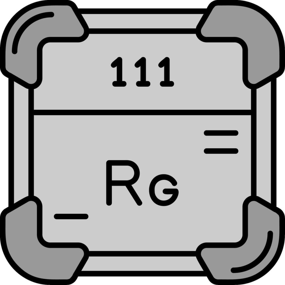 Roentgenium Line Filled Greyscale Icon vector