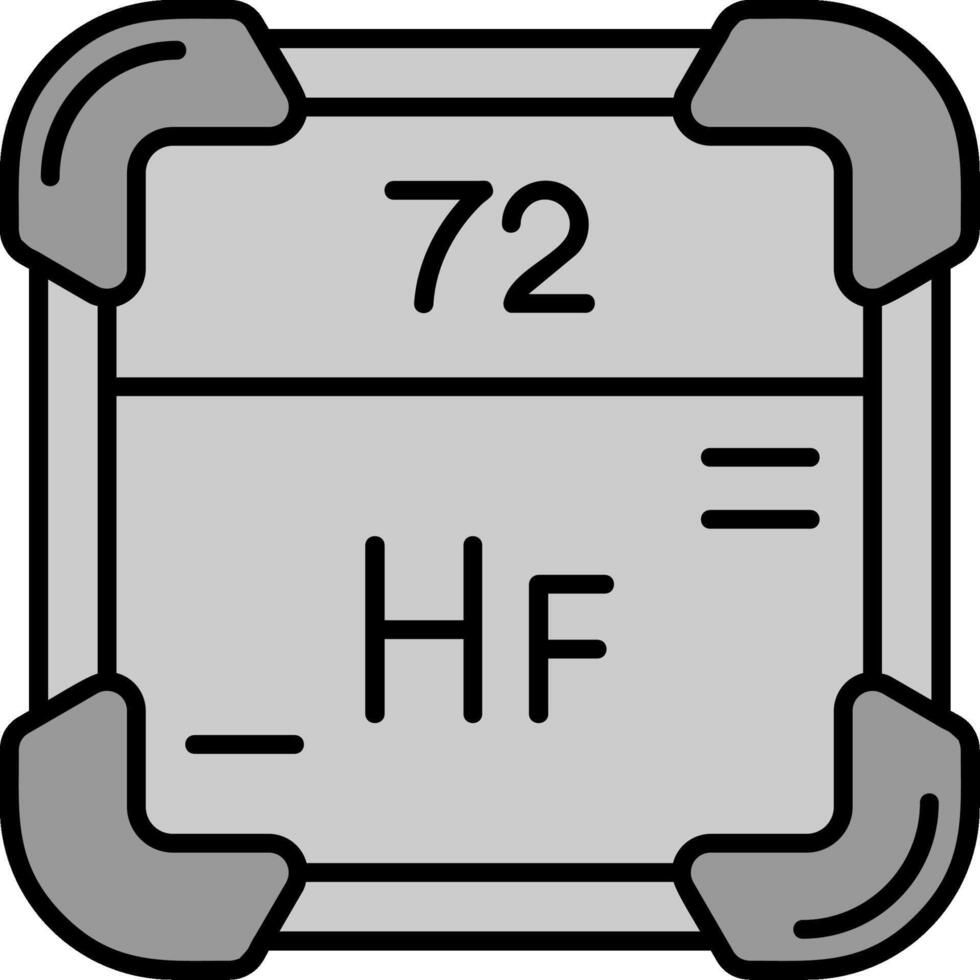 Hafnium Line Filled Greyscale Icon vector