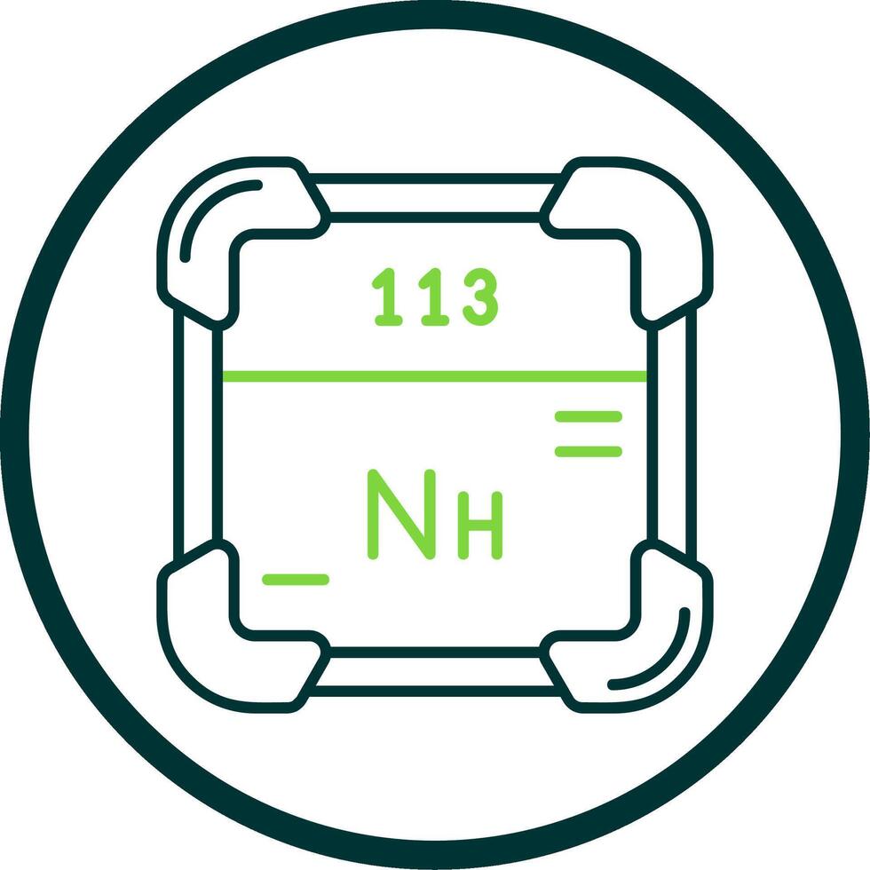 Nihonium Line Circle Icon vector