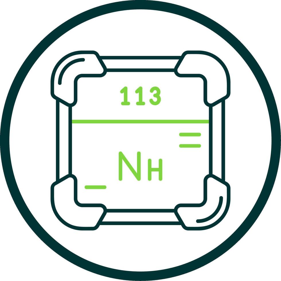 Nihonium Line Circle Icon vector