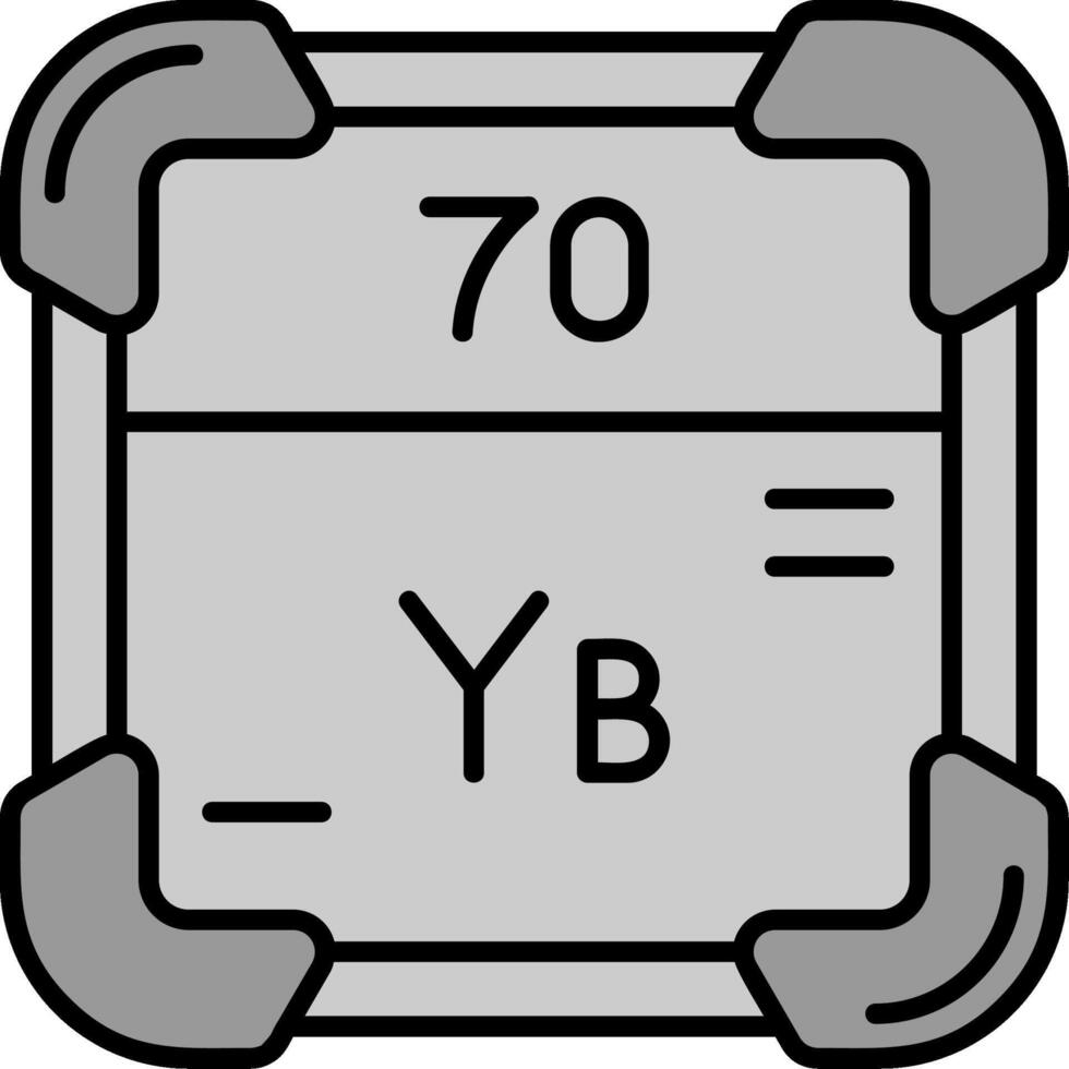 Ytterbium Line Filled Greyscale Icon vector