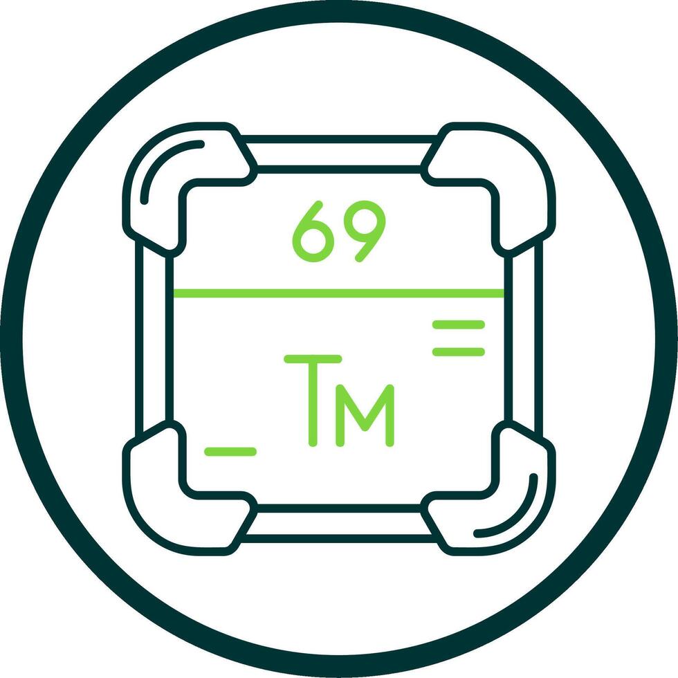 Thulium Line Circle Icon vector