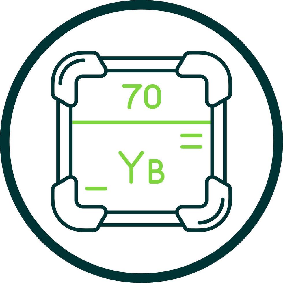Ytterbium Line Circle Icon vector