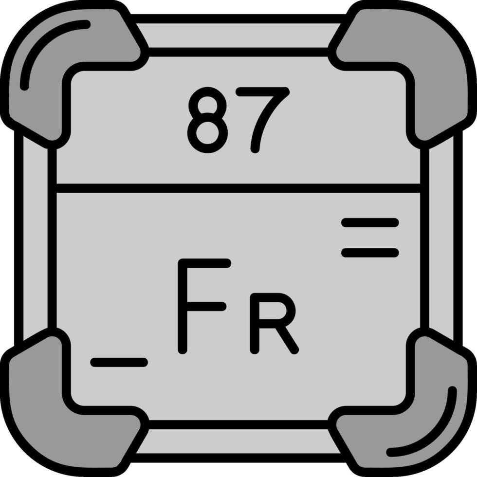 francio línea lleno escala de grises icono vector