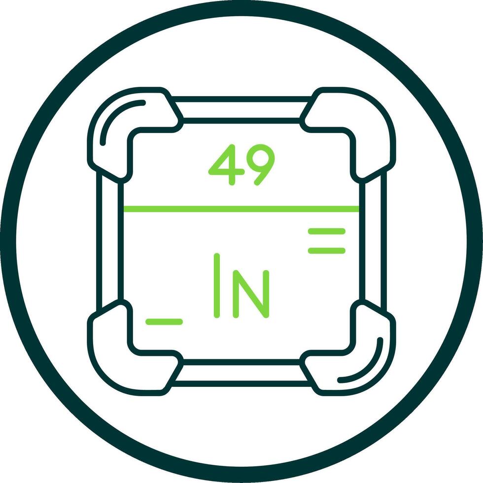 Indium Line Circle Icon vector
