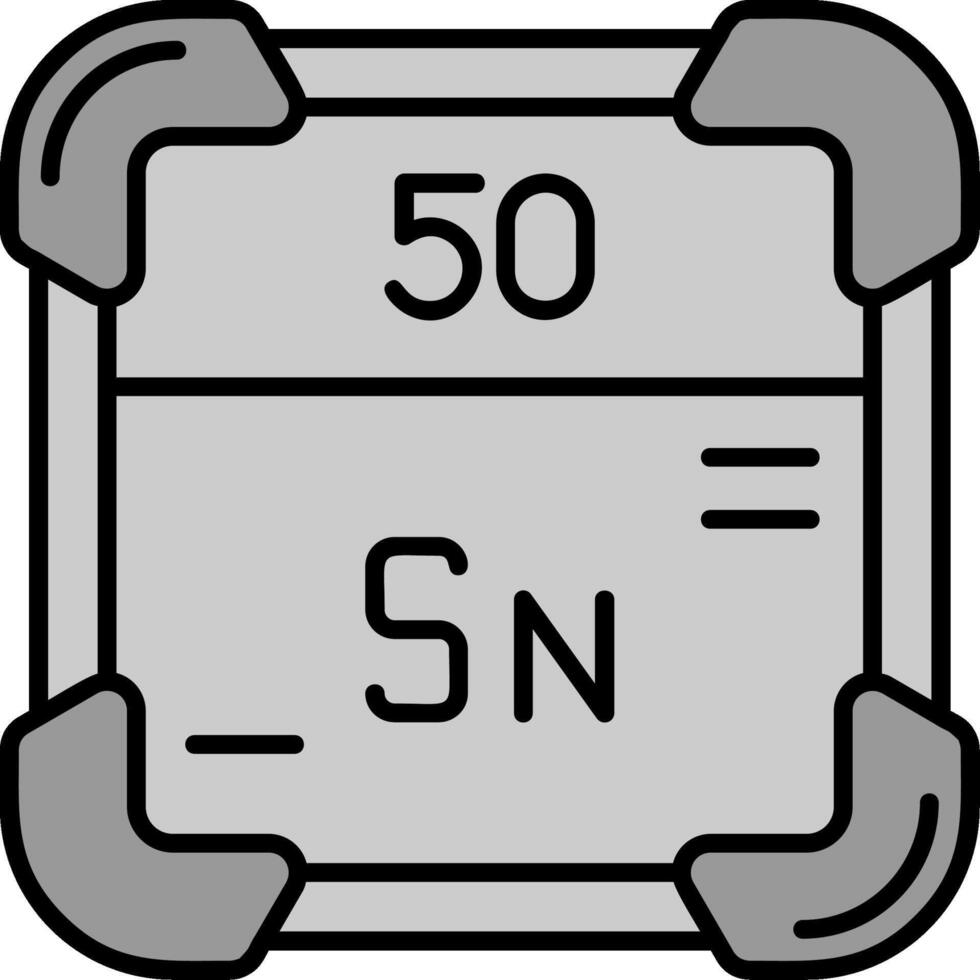 Tin Line Filled Greyscale Icon vector