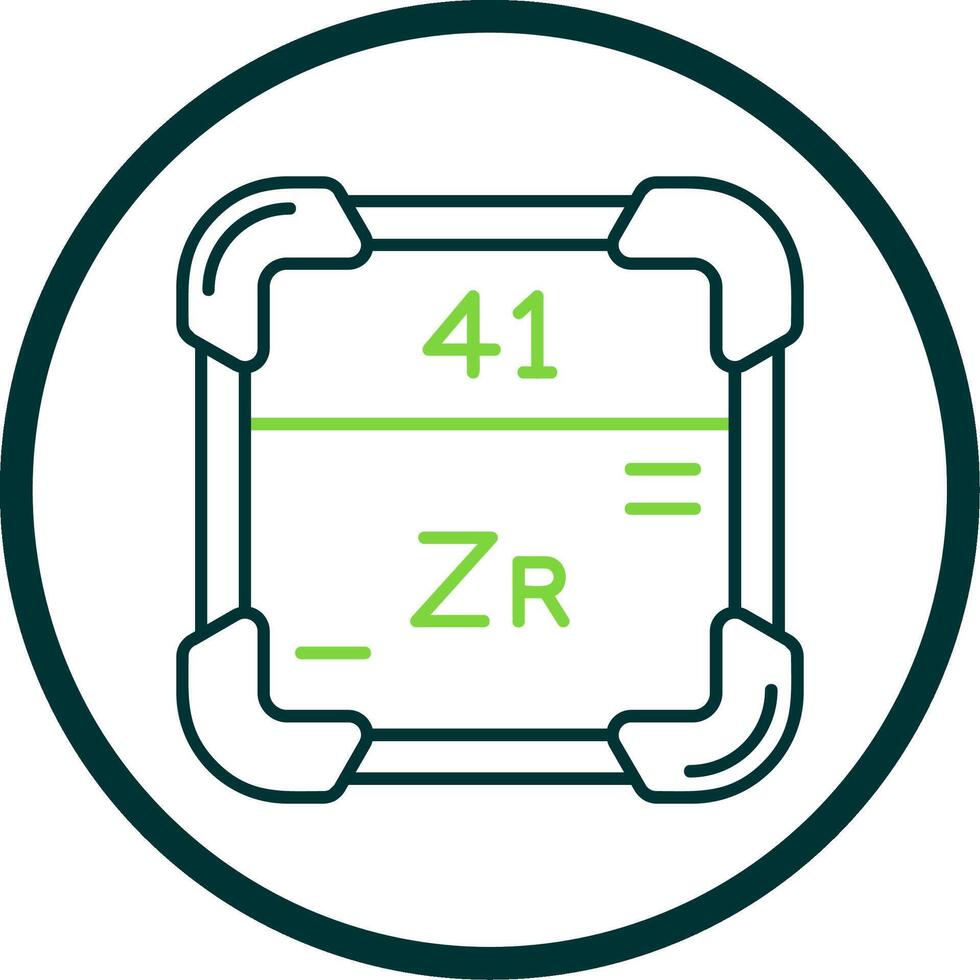 Zirconium Line Circle Icon vector