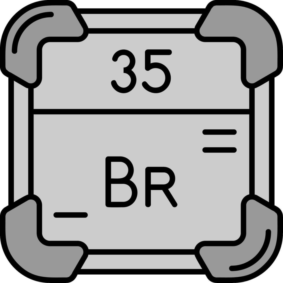 Bromine Line Filled Greyscale Icon vector