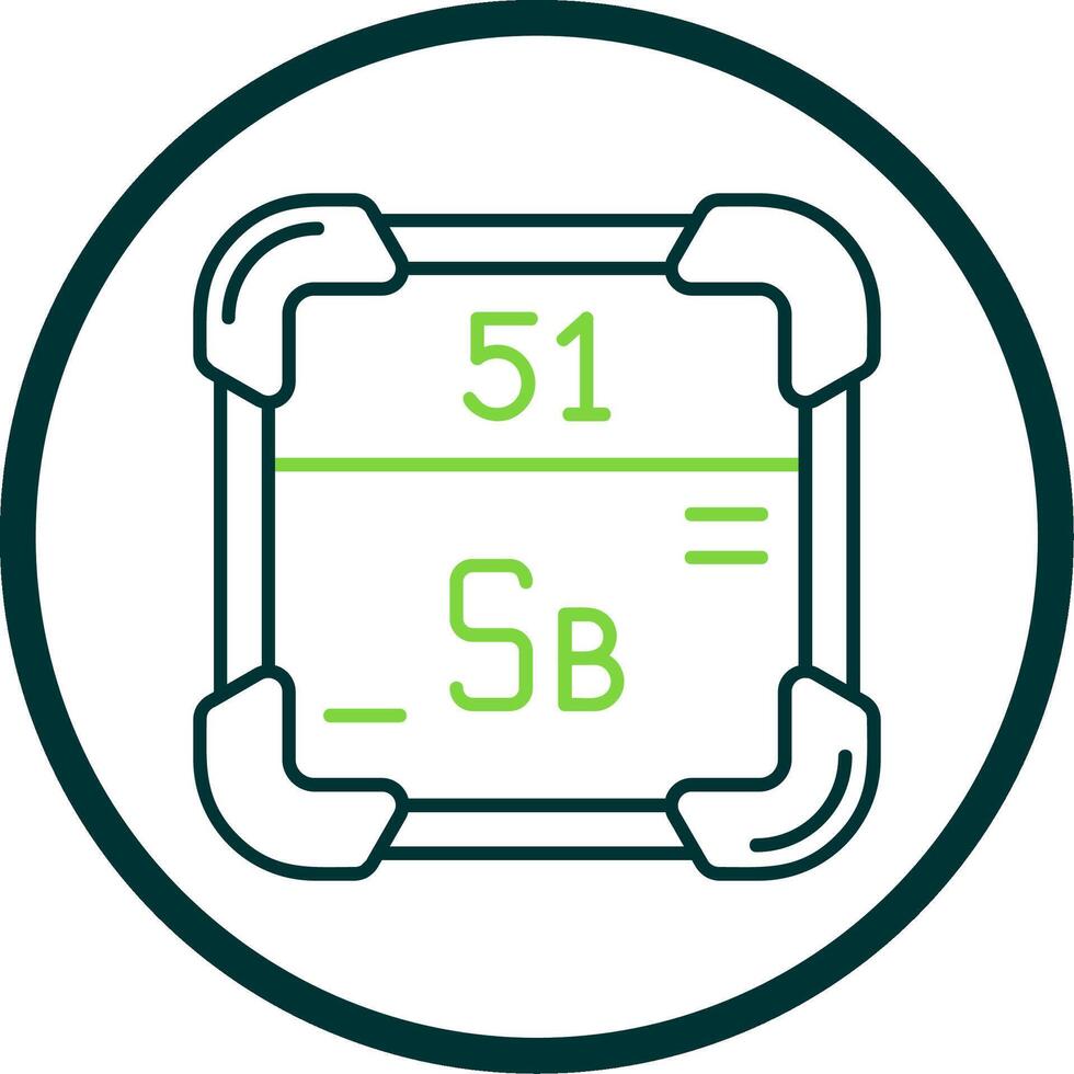 Antimony Line Circle Icon vector