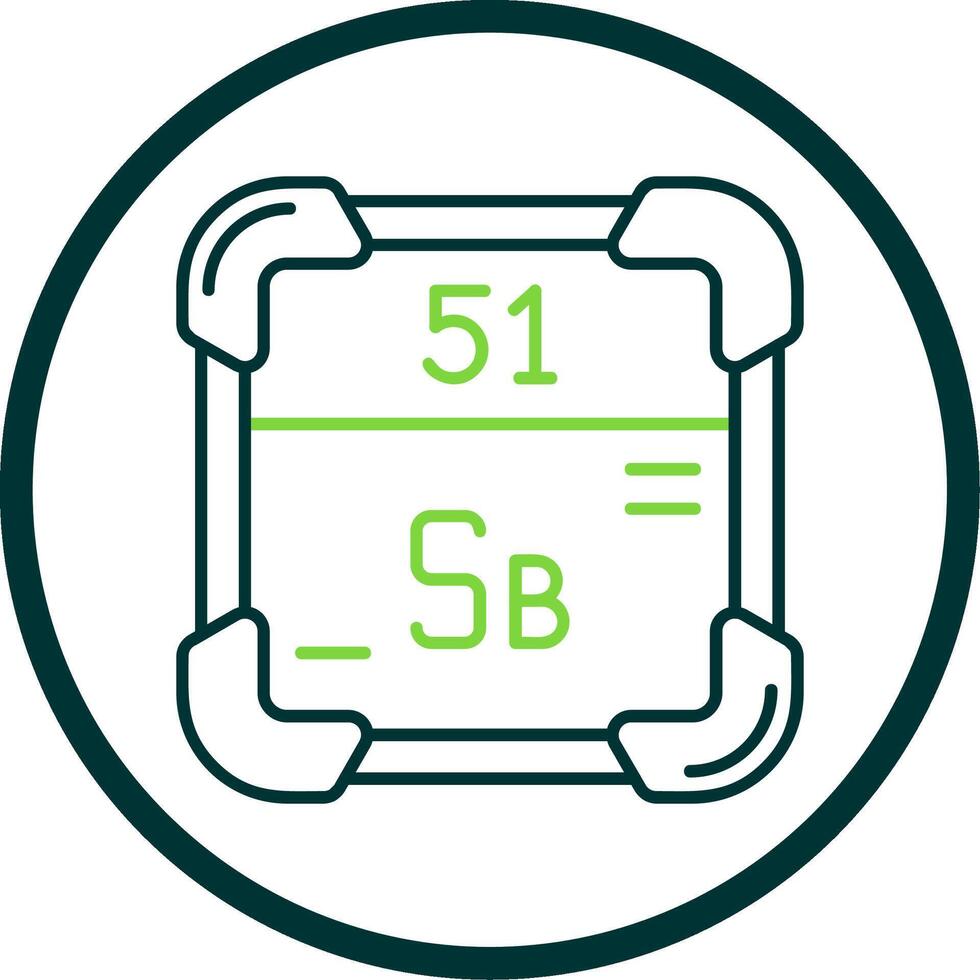 antimonio línea circulo icono vector