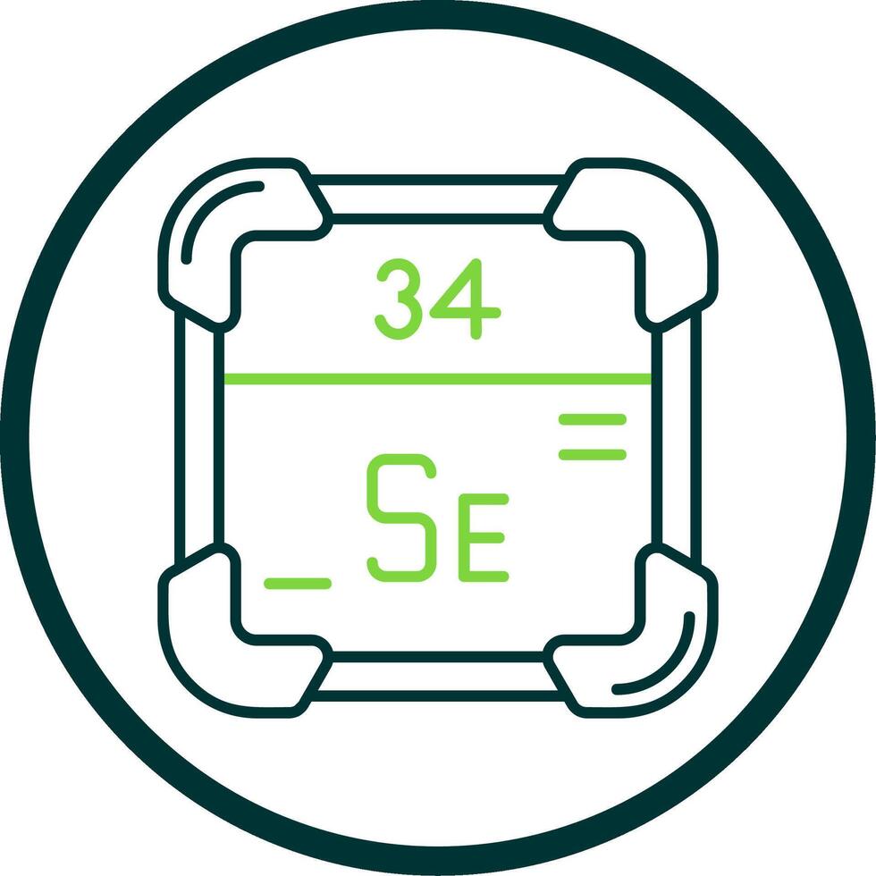 Selenium Line Circle Icon vector