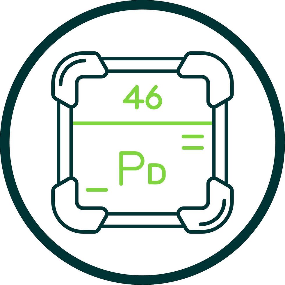 Palladium Line Circle Icon vector