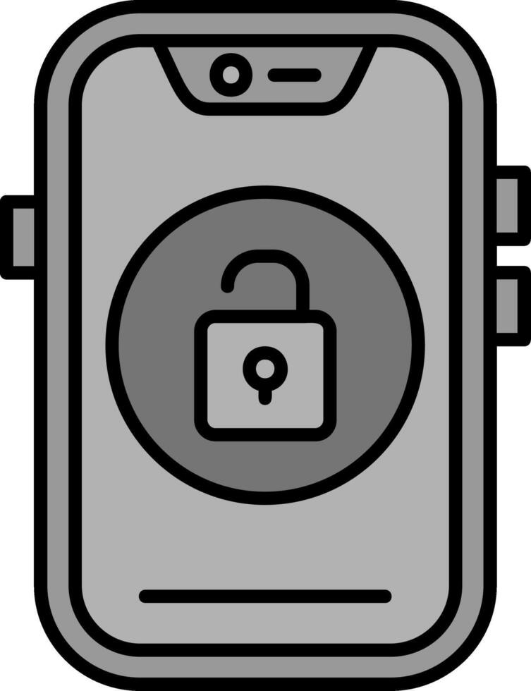 Unlock Line Filled Greyscale Icon vector
