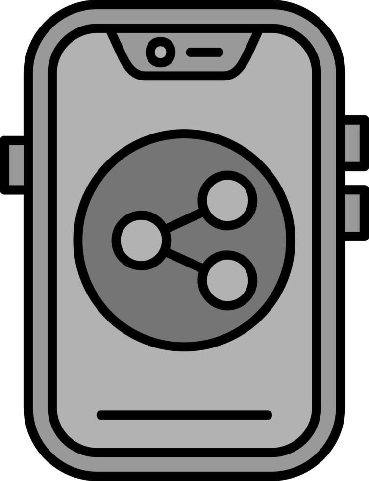 Share Line Filled Greyscale Icon vector