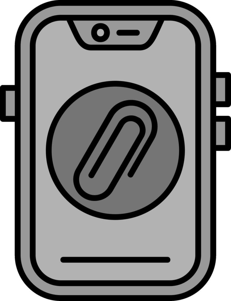 Clip Line Filled Greyscale Icon vector