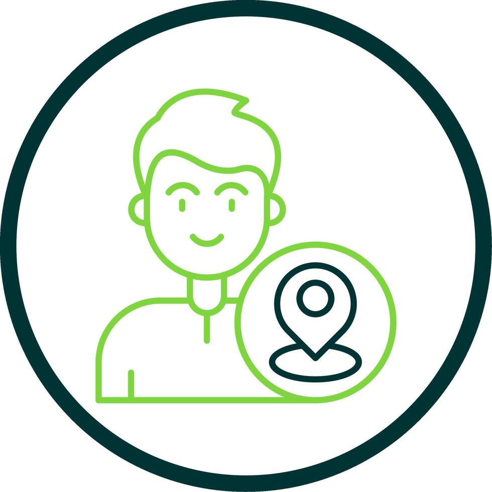 Location Line Circle Icon vector