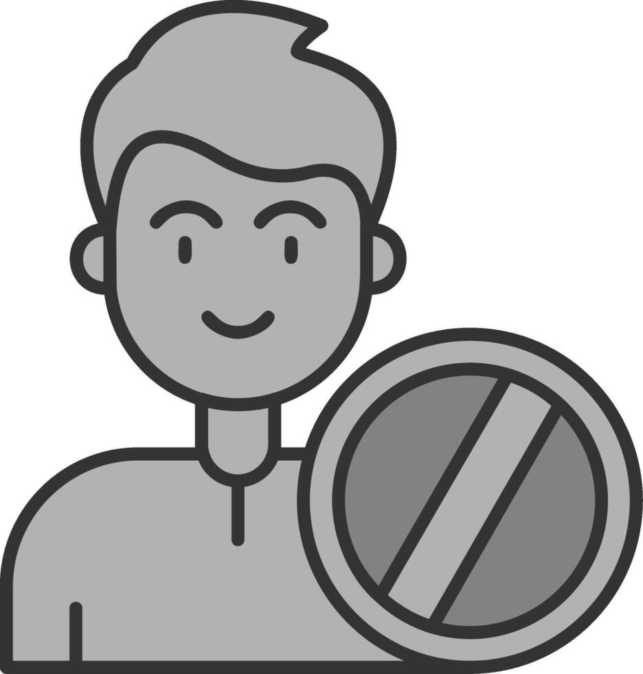 Ban Line Filled Greyscale Icon vector