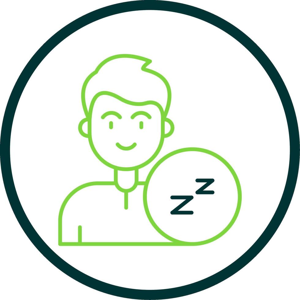 Sleep Line Circle Icon vector