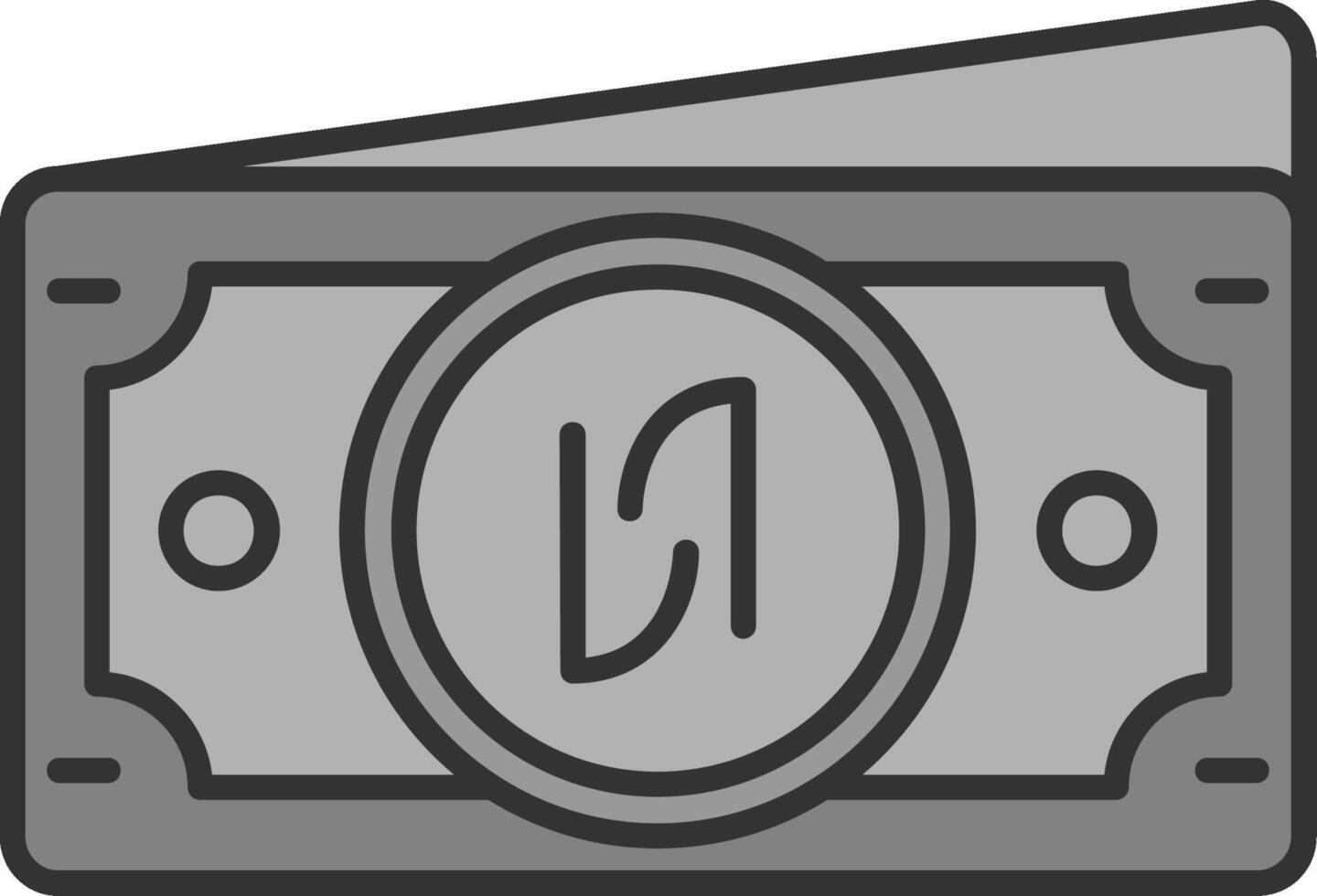 Shekel Line Filled Greyscale Icon vector