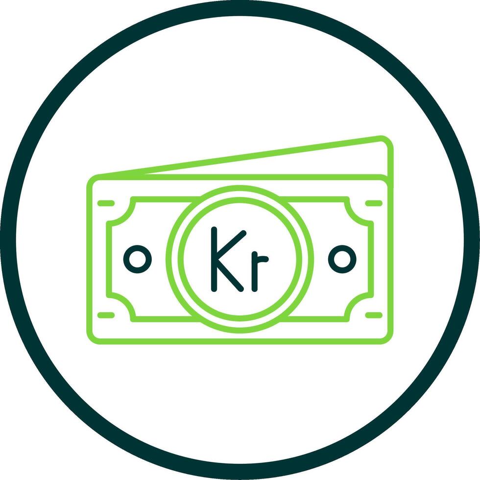 Krone Line Circle Icon vector
