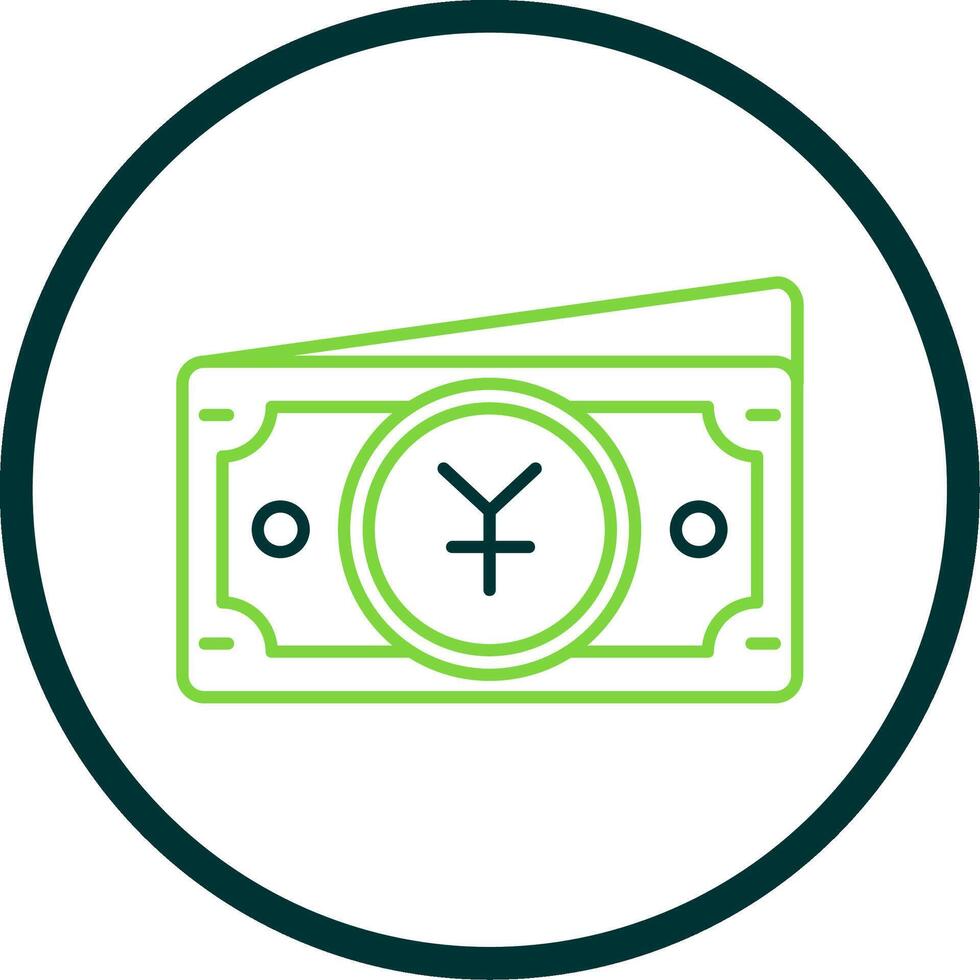 Yuan Line Circle Icon vector