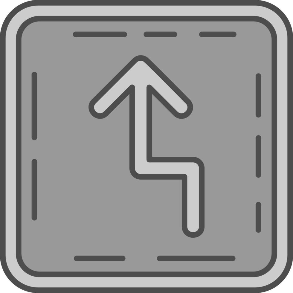 Zigzag Line Filled Greyscale Icon vector