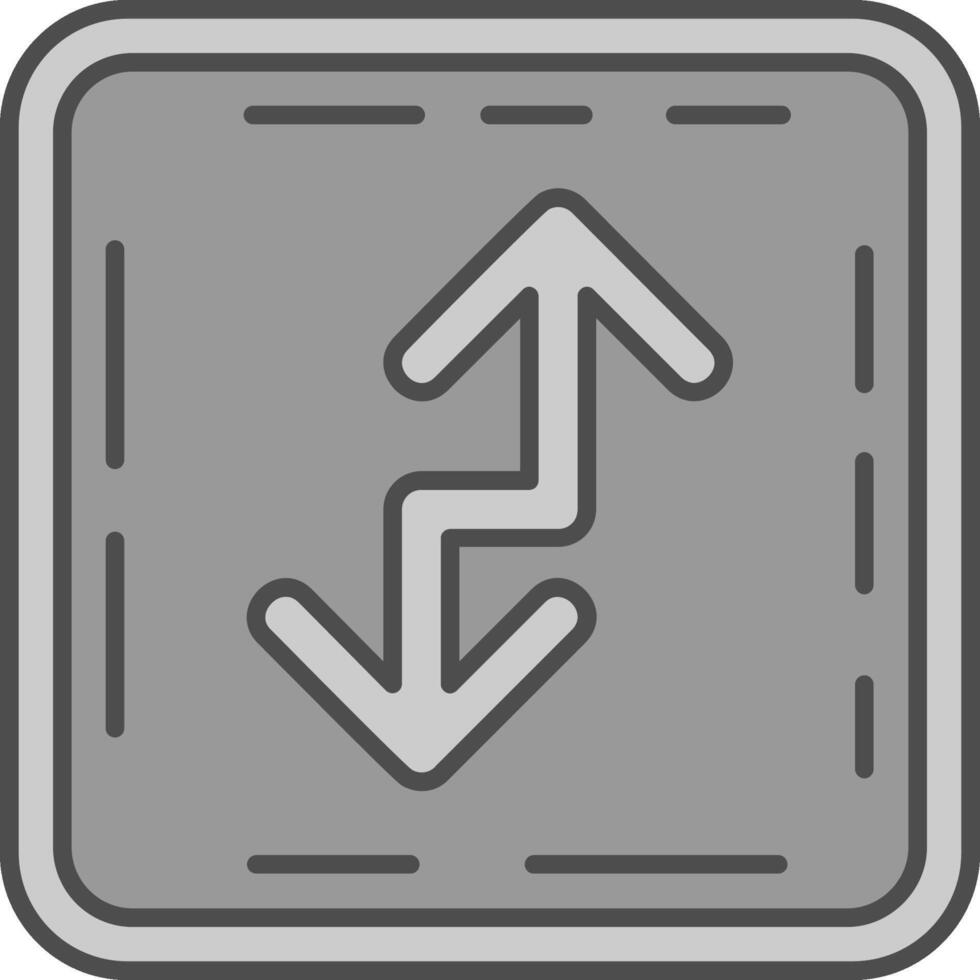 Zigzag Line Filled Greyscale Icon vector