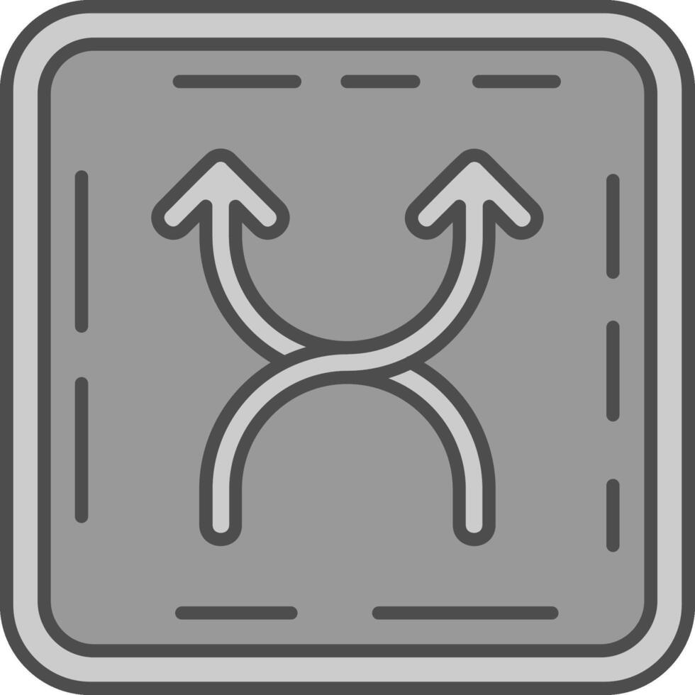 Shuffle Line Filled Greyscale Icon vector
