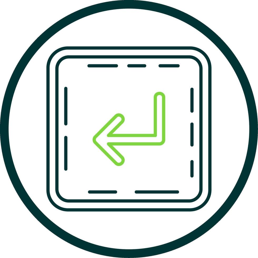 Turn Line Circle Icon vector