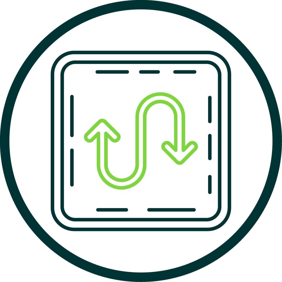 Zigzag Line Circle Icon vector