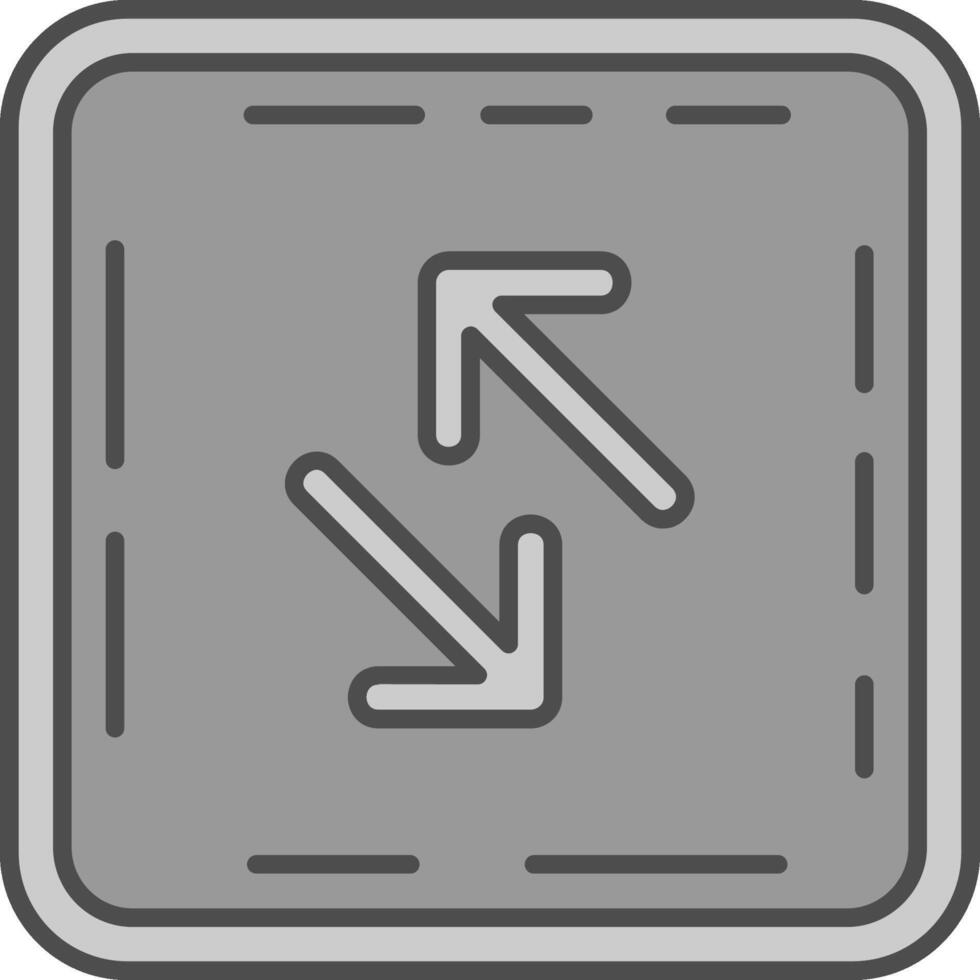 Swap Line Filled Greyscale Icon vector