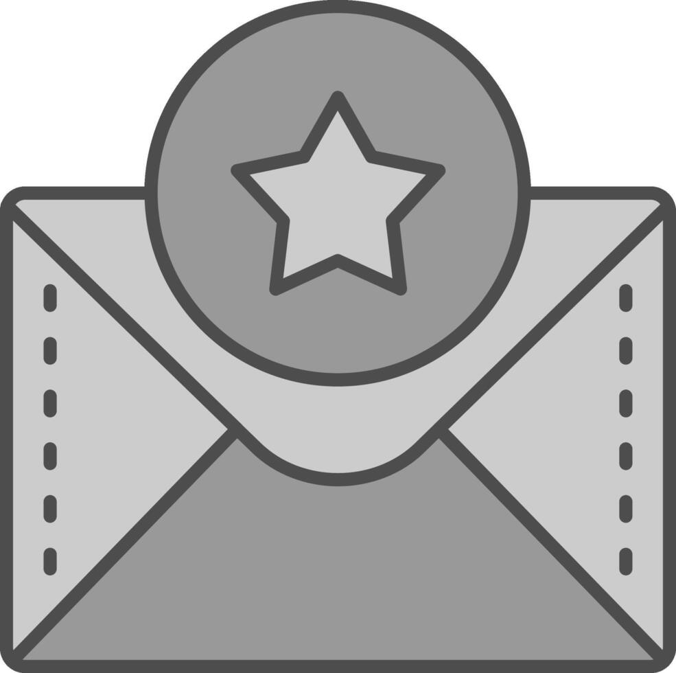 Star Line Filled Greyscale Icon vector