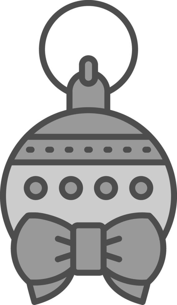 Bauble Line Filled Greyscale Icon vector