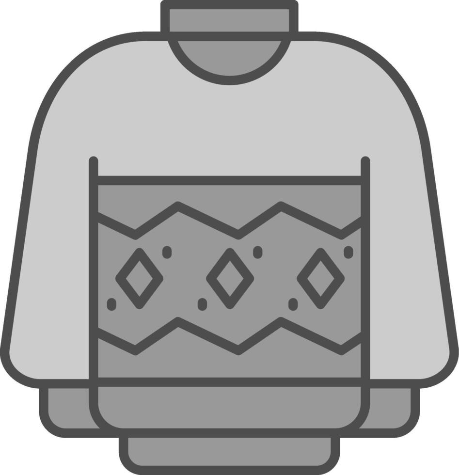 Sweater Line Filled Greyscale Icon vector