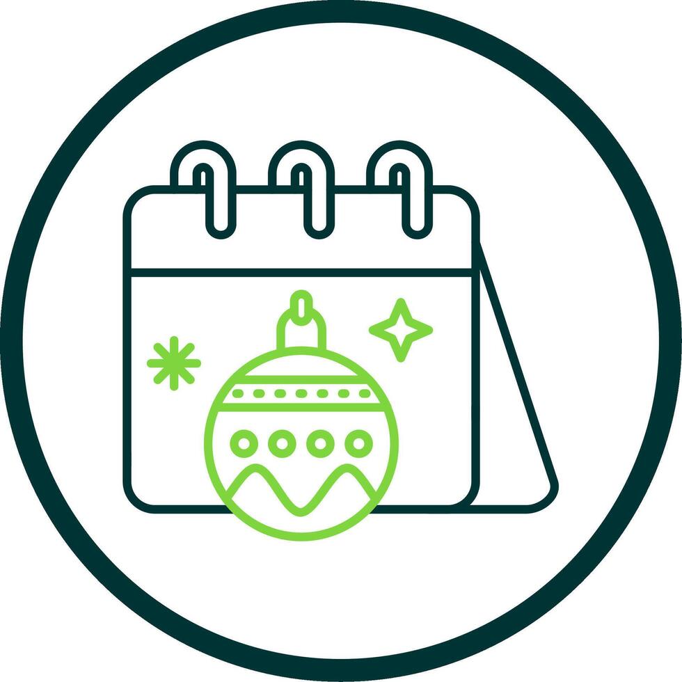 Calender Line Circle Icon vector