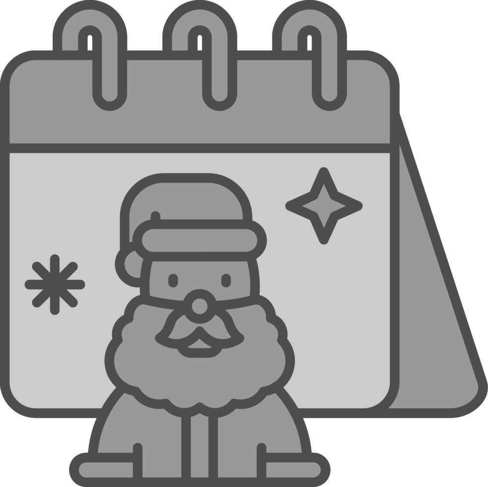 Calender Line Filled Greyscale Icon vector