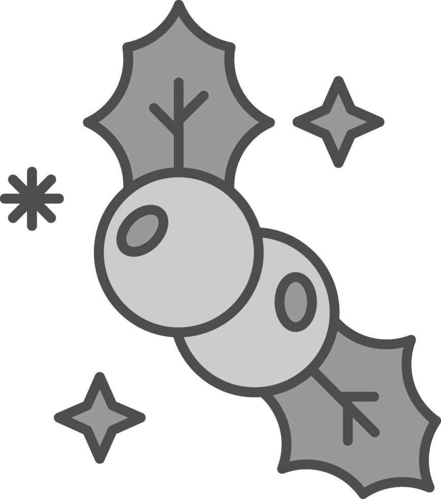 Mistletoe Line Filled Greyscale Icon vector