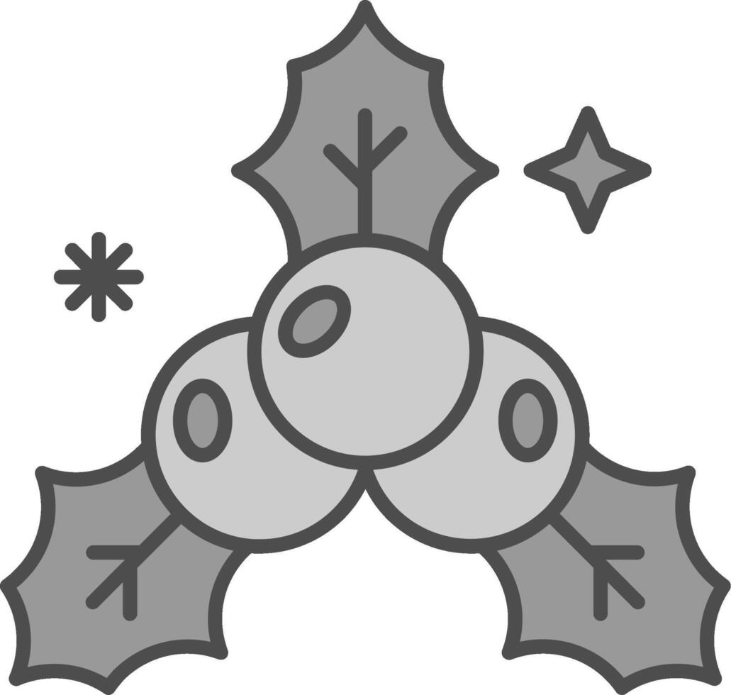 Mistletoe Line Filled Greyscale Icon vector