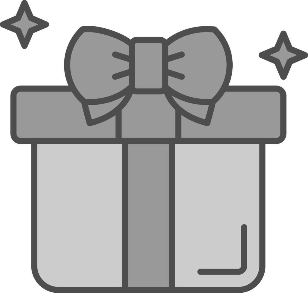 Gift Line Filled Greyscale Icon vector