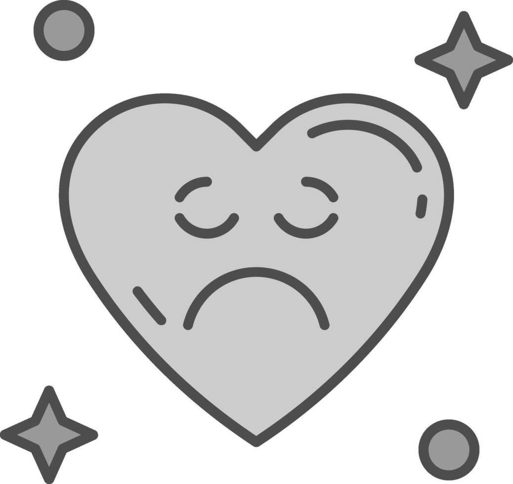 Sad Line Filled Greyscale Icon vector