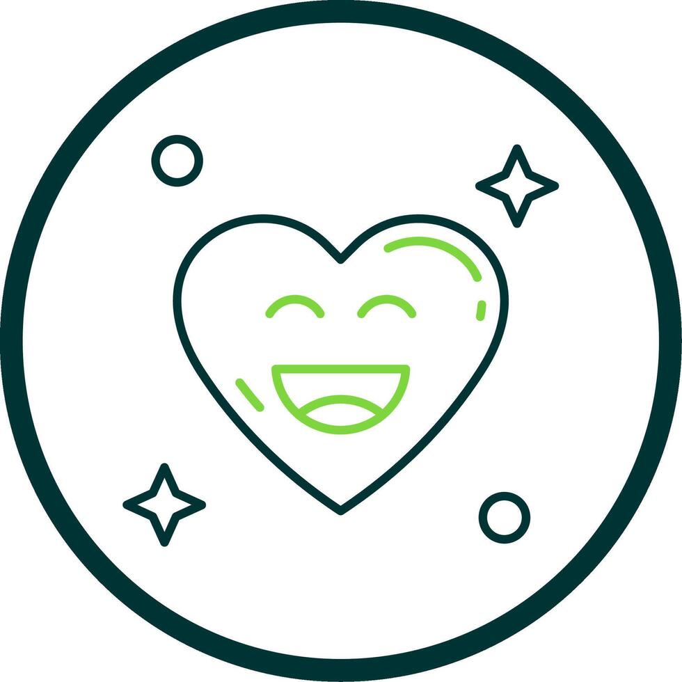 Happy Line Circle Icon vector