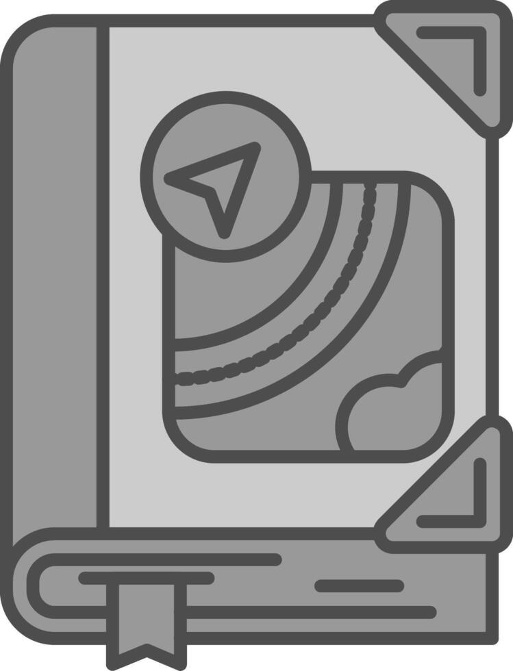 Map Line Filled Greyscale Icon vector