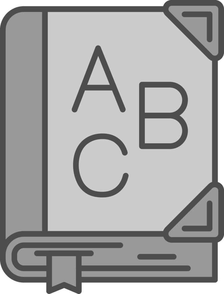 English Line Filled Greyscale Icon vector