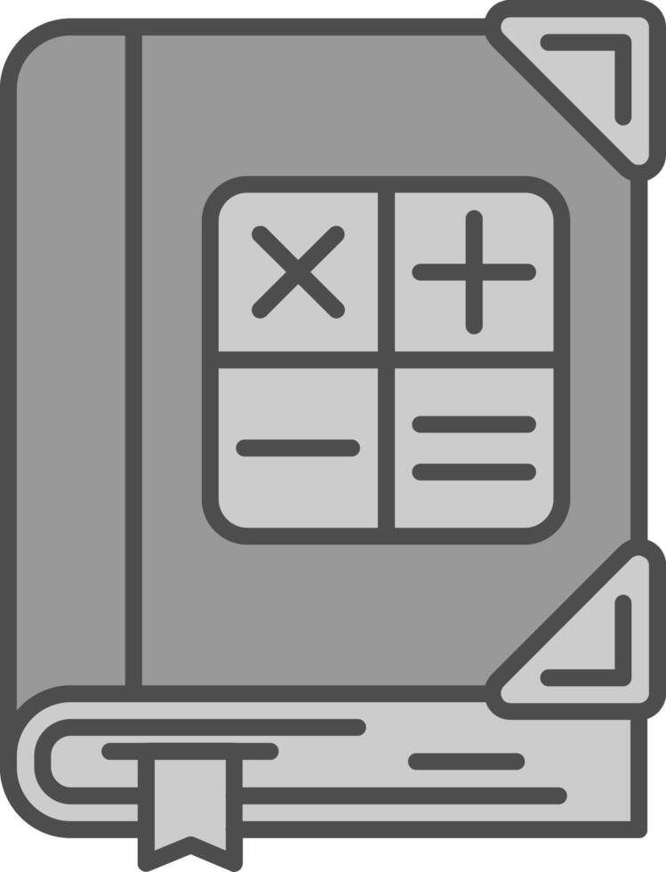 Math Line Filled Greyscale Icon vector